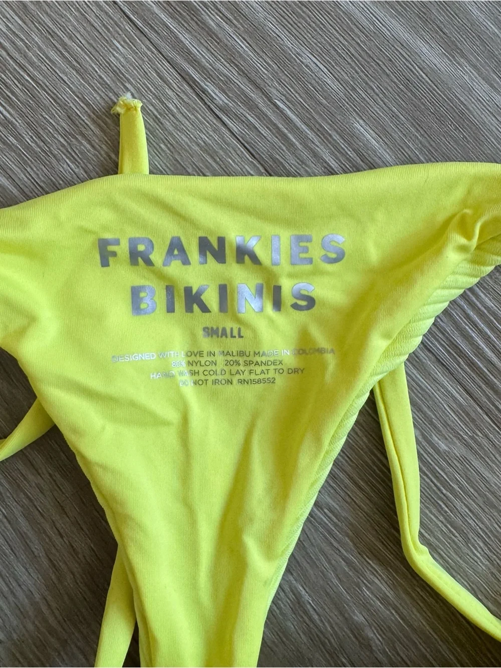 Frankie’s Bikinis Yellow Ribbed String Bikini Set